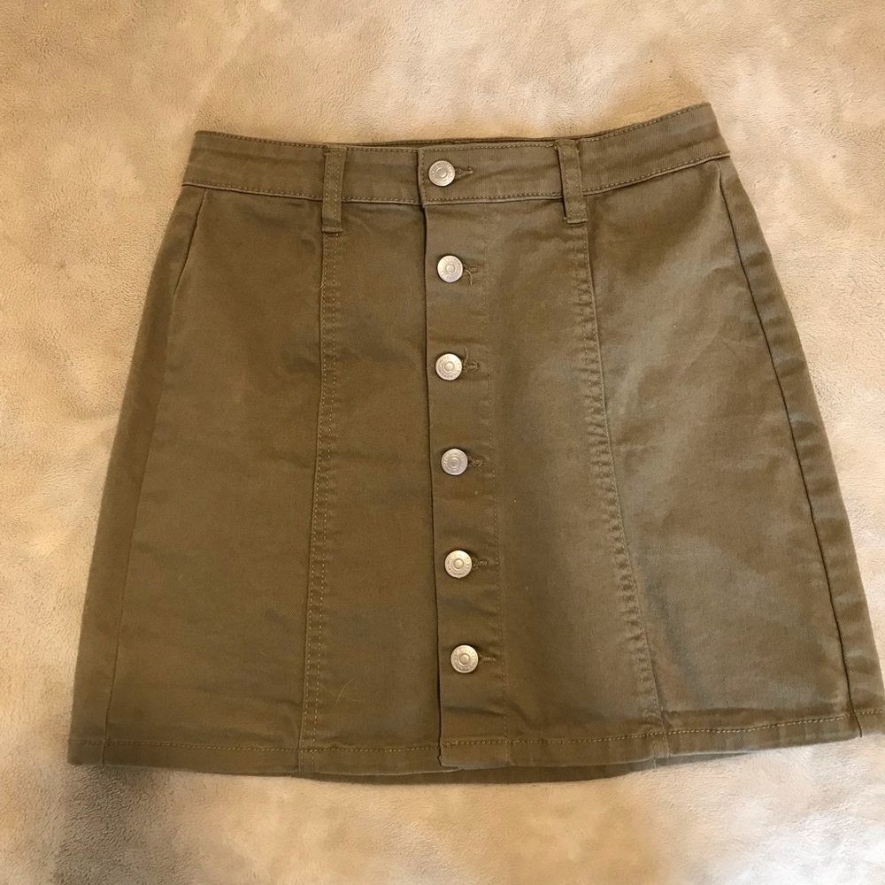 Kaki cotton skirt